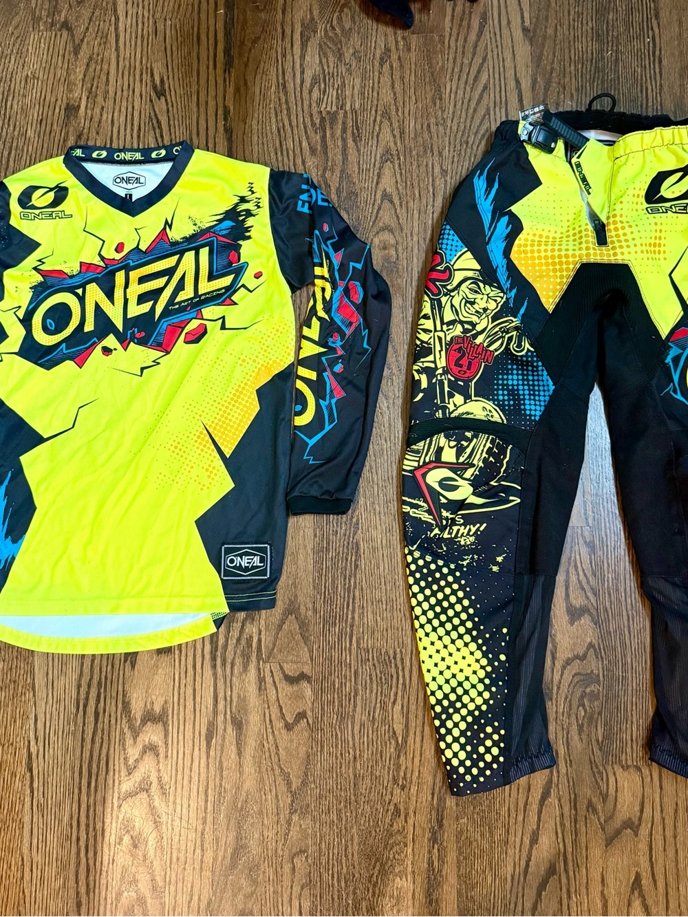 O'Neal Kids' Neon Yellow & Black Motocross BMX Matching Set